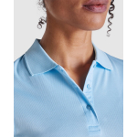 Polo técnico de poliéster piqué para mulher 150 g/m2 Roly Direct Monzha cor branco vista detalhe 1