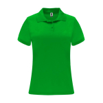 Polo técnico de poliéster piqué para mulher 150 g/m2 Roly Direct Monzha cor verde segunda vista