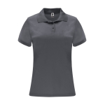 Polo técnico de poliéster piqué para mulher 150 g/m2 Roly Direct Monzha cor cinzento topo segunda vista