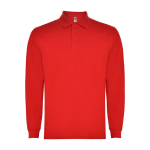 Polo de poliéster e algodão de manga comprida 220 g/m2 Roly Direct Carpe cor vermelho segunda vista