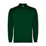 Polo de poliéster e algodão de manga comprida 220 g/m2 Roly Direct Carpe cor verde garrafa segunda vista