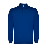 Polo de poliéster e algodão de manga comprida 220 g/m2 Roly Direct Carpe cor azul real segunda vista