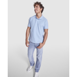 Polo de manga curta de malha piqué 220 g/m2 Roly Direct Pegaso Premium cor branco primeira vista de uso