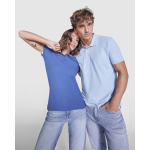 Polo de manga curta de malha piqué 220 g/m2 Roly Direct Pegaso Premium cor branco terceira vista de uso