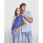 Polo de manga curta de malha piqué 220 g/m2 Roly Direct Pegaso Premium cor branco vista detalhe 3