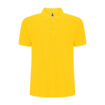 Polo de manga curta de malha piqué 220 g/m2 Roly Direct Pegaso Premium cor amarelo segunda vista