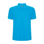 Polo de manga curta de malha piqué 220 g/m2 Roly Direct Pegaso Premium cor turquesa segunda vista