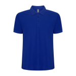 Polo de manga curta de malha piqué 220 g/m2 Roly Direct Pegaso Premium cor azul real segunda vista