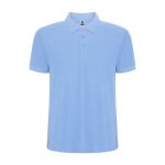 Polo de manga curta de malha piqué 220 g/m2 Roly Direct Pegaso Premium cor azul-claro segunda vista