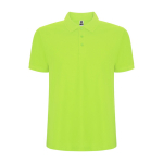 Polo de manga curta de malha piqué 220 g/m2 Roly Direct Pegaso Premium cor verde fluorescente segunda vista