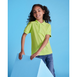 Polo de manga curta de malha piqué 220 g/m2 Roly Direct Pegaso Premium cor verde fluorescente segunda vista de uso