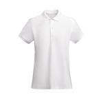Polo de algodão orgânico para mulher 210 g/m2 Roly Direct Prince cor branco segunda vista