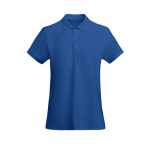 Polo de algodão orgânico para mulher 210 g/m2 Roly Direct Prince cor azul real segunda vista