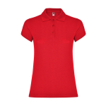 Polo de algodão de malha piqué para mulher 200 g/m2 Roly Direct Star cor vermelho segunda vista