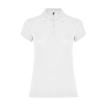 Polo de algodão de malha piqué para mulher 200 g/m2 Roly Direct Star cor branco segunda vista