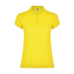 Polo de algodão de malha piqué para mulher 200 g/m2 Roly Direct Star cor amarelo segunda vista