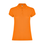 Polo de algodão de malha piqué para mulher 200 g/m2 Roly Direct Star cor cor-de-laranja segunda vista