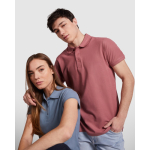 Polo de algodão de malha piqué para mulher 200 g/m2 Roly Direct Star cor turquesa vista detalhe 2