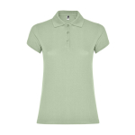 Polo de algodão de malha piqué para mulher 200 g/m2 Roly Direct Star cor verde suave segunda vista