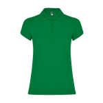 Polo de algodão de malha piqué para mulher 200 g/m2 Roly Direct Star cor verde tropical segunda vista
