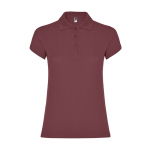 Polo de algodão de malha piqué para mulher 200 g/m2 Roly Direct Star cor mogno segunda vista