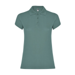 Polo de algodão de malha piqué para mulher 200 g/m2 Roly Direct Star cor verde-claro segunda vista