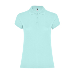 Polo de algodão de malha piqué para mulher 200 g/m2 Roly Direct Star cor verde menta segunda vista