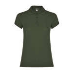 Polo de algodão de malha piqué para mulher 200 g/m2 Roly Direct Star cor verde-escuro segunda vista