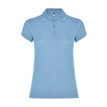 Polo de algodão de malha piqué para mulher 200 g/m2 Roly Direct Star cor azul-claro segunda vista