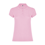 Polo de algodão de malha piqué para mulher 200 g/m2 Roly Direct Star cor cor-de-rosa claro segunda vista