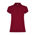 Polo de algodão de malha piqué para mulher 200 g/m2 Roly Direct Star cor grená segunda vista