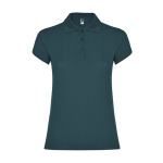 Polo de algodão de malha piqué para mulher 200 g/m2 Roly Direct Star cor azul acinzentado segunda vista