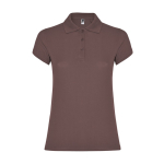 Polo de algodão de malha piqué para mulher 200 g/m2 Roly Direct Star cor vermelho dessaturado segunda vista