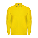 Polo de algodão de manga comprida com punho canelado 220 g/m2 Roly Direct Estrella cor amarelo segunda vista