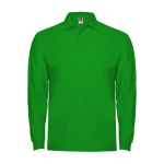 Polo de algodão de manga comprida com punho canelado 220 g/m2 Roly Direct Estrella cor verde bosque segunda vista