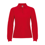 Polo de algodão de manga comprida para mulher 220 g/m2 Roly Direct Estrella cor vermelho segunda vista