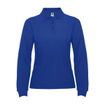 Polo de algodão de manga comprida para mulher 220 g/m2 Roly Direct Estrella cor azul real segunda vista