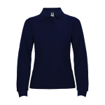 Polo de algodão de manga comprida para mulher 220 g/m2 Roly Direct Estrella cor azul-marinho segunda vista