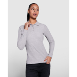 Polo de algodão de manga comprida para mulher 220 g/m2 Roly Direct Estrella cor azul-marinho quarta vista de uso