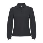 Polo de algodão de manga comprida para mulher 220 g/m2 Roly Direct Estrella cor cinzento topo segunda vista