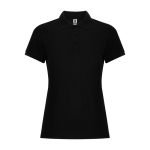 Polo slim de algodão e poliéster para mulher Roly Direct Pegaso Premium cor preto segunda vista