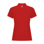 Polo slim de algodão e poliéster para mulher Roly Direct Pegaso Premium cor vermelho segunda vista