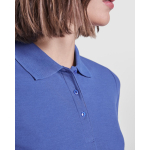 Polo slim de algodão e poliéster para mulher Roly Direct Pegaso Premium cor vermelho vista detalhe 1