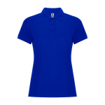 Polo slim de algodão e poliéster para mulher Roly Direct Pegaso Premium cor azul real segunda vista