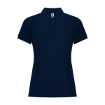Polo slim de algodão e poliéster para mulher Roly Direct Pegaso Premium cor azul-marinho segunda vista