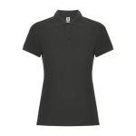 Polo slim de algodão e poliéster para mulher Roly Direct Pegaso Premium cor cinzento topo segunda vista