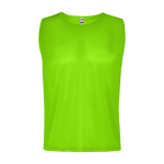 Colete desportivo unissexo de poliéster transpirável 90 g/m2 Roly Direct Roma cor verde fluorescente segunda vista