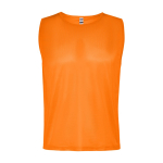 Colete desportivo unissexo de poliéster transpirável 90 g/m2 Roly Direct Roma cor cor-de-laranja fluorescente segunda vista