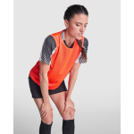 Colete desportivo unissexo de poliéster transpirável 90 g/m2 Roly Direct Roma cor cor-de-laranja fluorescente vista detalhe 3