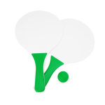 Set de tenis para praia com 2 raquetes de madeira e 1 bola cor verde pastel segunda vista